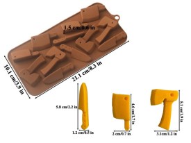 Molde silicona bombones cuchillo y hachas